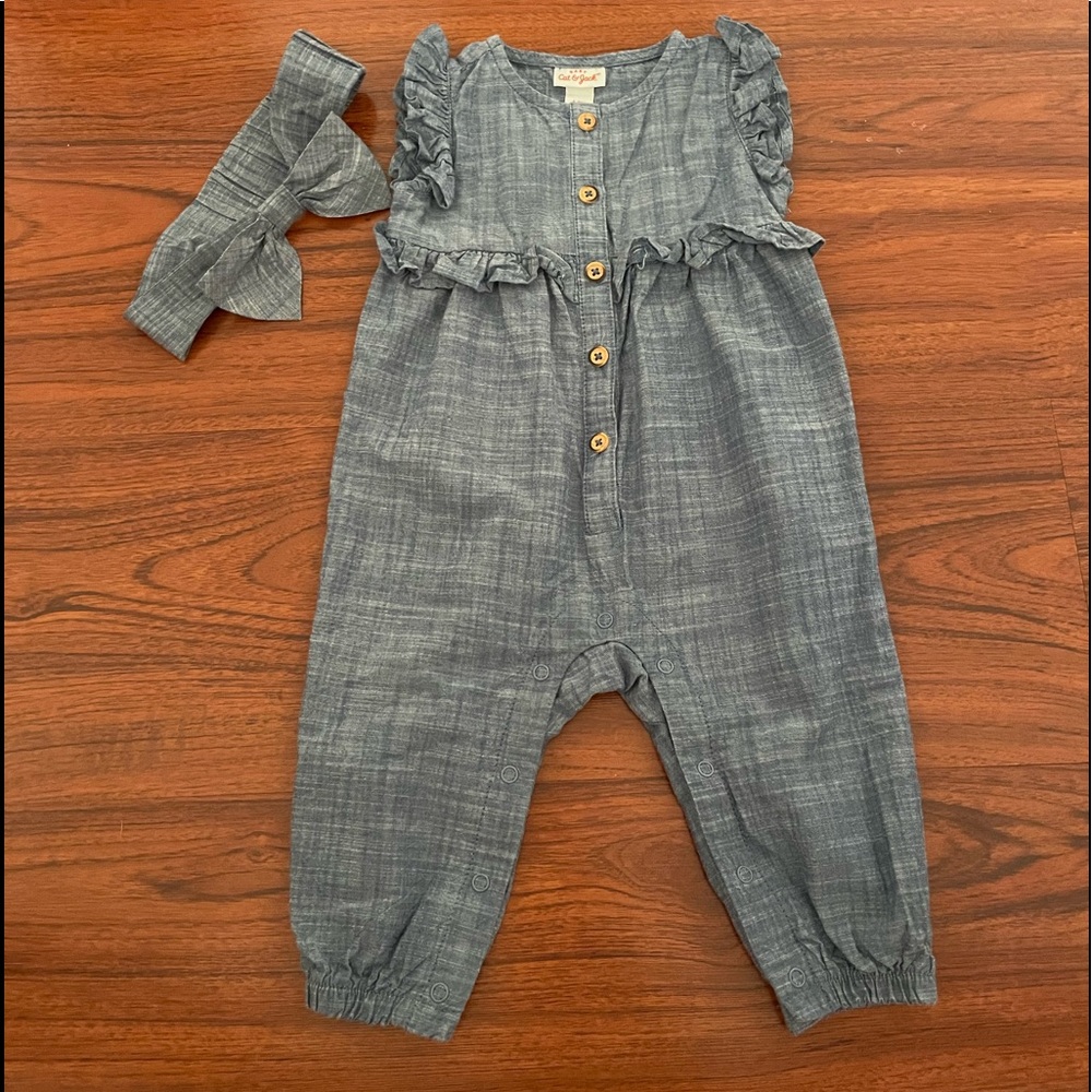 6-9 month Chambray romper